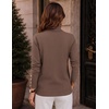 Zeagoo Womens Turtleneck Sweater Long Sleeve Pullover Fall Basic Jumper Top(Brown)