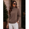 Zeagoo Womens Turtleneck Sweater Long Sleeve Pullover Fall Basic Jumper Top(Brown)