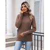 Zeagoo Womens Turtleneck Sweater Long Sleeve Pullover Fall Basic Jumper Top(Brown)