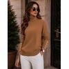 Zeagoo Womens Turtleneck Sweater Long Sleeve Pullover Fall Basic Jumper Top(Brownie)