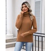 Zeagoo Womens Turtleneck Sweater Long Sleeve Pullover Fall Basic Jumper Top(Brownie)