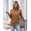 Zeagoo Womens Turtleneck Sweater Long Sleeve Pullover Fall Basic Jumper Top(Brownie)