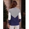 Zeagoo Womens Turtleneck Sweater Long Sleeve Pullover Fall Basic Jumper Top(C-grey Navy)