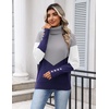Zeagoo Womens Turtleneck Sweater Long Sleeve Pullover Fall Basic Jumper Top(C-grey Navy)