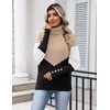 Zeagoo Womens Turtleneck Sweater Long Sleeve Pullover Fall Basic Jumper Top(C-khaki Black)