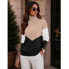 Zeagoo Womens Turtleneck Sweater Long Sleeve Pullover Fall Basic Jumper Top(C-khaki Black)