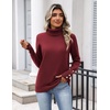 Zeagoo Womens Turtleneck Sweater Long Sleeve Pullover Fall Basic Jumper Top(Dark Red)