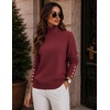 Zeagoo Womens Turtleneck Sweater Long Sleeve Pullover Fall Basic Jumper Top(Dark Red)