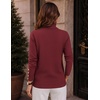 Zeagoo Womens Turtleneck Sweater Long Sleeve Pullover Fall Basic Jumper Top(Dark Red)