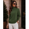 Zeagoo Womens Turtleneck Sweater Long Sleeve Pullover Fall Basic Jumper Top(Green)