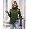Zeagoo Womens Turtleneck Sweater Long Sleeve Pullover Fall Basic Jumper Top(Green)