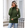 Zeagoo Womens Turtleneck Sweater Long Sleeve Pullover Fall Basic Jumper Top(Green)