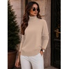 Zeagoo Womens Turtleneck Sweater Long Sleeve Pullover Fall Basic Jumper Top(Khaki)