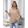 Zeagoo Womens Turtleneck Sweater Long Sleeve Pullover Fall Basic Jumper Top(Khaki)