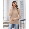 Zeagoo Womens Turtleneck Sweater Long Sleeve Pullover Fall Basic Jumper Top(Khaki)