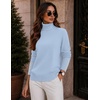 Zeagoo Womens Turtleneck Sweater Long Sleeve Pullover Fall Basic Jumper Top(Light Blue)