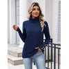 Zeagoo Womens Turtleneck Sweater Long Sleeve Pullover Fall Basic Jumper Top(Navy Blue)