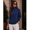 Zeagoo Womens Turtleneck Sweater Long Sleeve Pullover Fall Basic Jumper Top(Navy Blue)