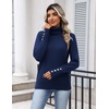 Zeagoo Womens Turtleneck Sweater Long Sleeve Pullover Fall Basic Jumper Top(Navy Blue)