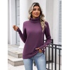 Zeagoo Womens Turtleneck Sweater Long Sleeve Pullover Fall Basic Jumper Top(Purple)