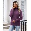 Zeagoo Womens Turtleneck Sweater Long Sleeve Pullover Fall Basic Jumper Top(Purple)