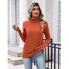 Zeagoo Womens Turtleneck Sweater Long Sleeve Pullover Fall Basic Jumper Top(Rust)
