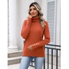 Zeagoo Womens Turtleneck Sweater Long Sleeve Pullover Fall Basic Jumper Top(Rust)