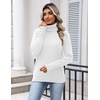 Zeagoo Womens Turtleneck Sweater Long Sleeve Pullover Fall Basic Jumper Top(White)