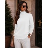 Zeagoo Womens Turtleneck Sweater Long Sleeve Pullover Fall Basic Jumper Top(White)