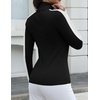 Zeagoo Womens Turtleneck Sweater Long Sleeve Tops Basic Fall Clothes(A1-black Contrast Stripe)