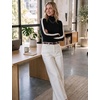 Zeagoo Womens Turtleneck Sweater Long Sleeve Tops Basic Fall Clothes(A1-black Contrast Stripe)