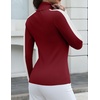 Zeagoo Womens Turtleneck Sweater Long Sleeve Tops Basic Fall Clothes(A2-red Contrast Stripe)
