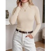 Zeagoo Womens Turtleneck Sweater Long Sleeve Tops Basic Fall Clothes(Beige)