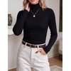 Zeagoo Womens Turtleneck Sweater Long Sleeve Tops Basic Fall Clothes(Black)