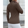 Zeagoo Womens Turtleneck Sweater Long Sleeve Tops Basic Fall Clothes(Brown)