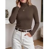 Zeagoo Womens Turtleneck Sweater Long Sleeve Tops Basic Fall Clothes(Brown)