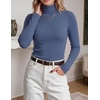 Zeagoo Womens Turtleneck Sweater Long Sleeve Tops Basic Fall Clothes(Dusty Blue)
