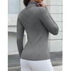 Zeagoo Womens Turtleneck Sweater Long Sleeve Tops Basic Fall Clothes(Grey)