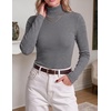 Zeagoo Womens Turtleneck Sweater Long Sleeve Tops Basic Fall Clothes(Grey)