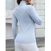 Zeagoo Womens Turtleneck Sweater Long Sleeve Tops Basic Fall Clothes(Light Blue)