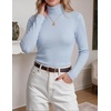 Zeagoo Womens Turtleneck Sweater Long Sleeve Tops Basic Fall Clothes(Light Blue)