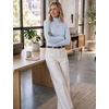 Zeagoo Womens Turtleneck Sweater Long Sleeve Tops Basic Fall Clothes(Light Blue)