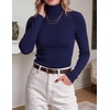 Zeagoo Womens Turtleneck Sweater Long Sleeve Tops Basic Fall Clothes(Navy Blue)