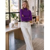 Zeagoo Womens Turtleneck Sweater Long Sleeve Tops Basic Fall Clothes(Purple)