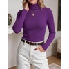 Zeagoo Womens Turtleneck Sweater Long Sleeve Tops Basic Fall Clothes(Purple)