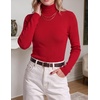 Zeagoo Womens Turtleneck Sweater Long Sleeve Tops Basic Fall Clothes(Red)