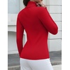 Zeagoo Womens Turtleneck Sweater Long Sleeve Tops Basic Fall Clothes(Red)