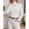 Zeagoo Womens Turtleneck Sweater Long Sleeve Tops Basic Fall Clothes(White)