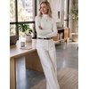 Zeagoo Womens Turtleneck Sweater Long Sleeve Tops Basic Fall Clothes(White)