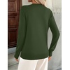Zeagoo Womens V Neck Sweaters Long Sleeve Tops Lightweight Fall Clothes(Army Green)